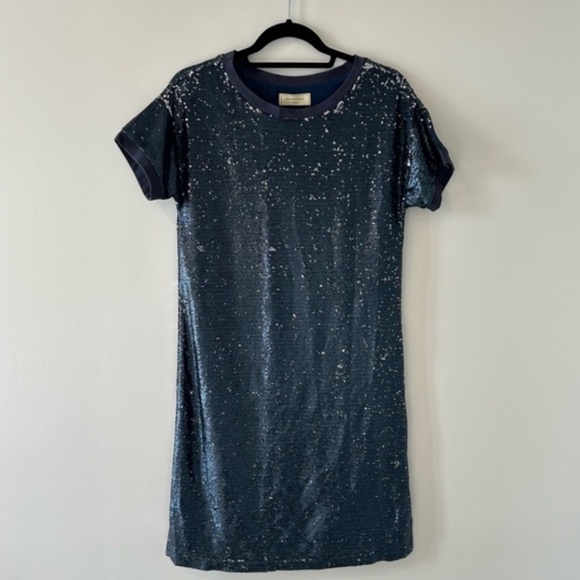 Anthropologie Moulinette Soeurs Blue Sequin Dress Size s - Picture 2 of 3